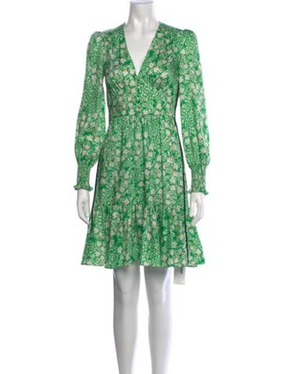 Pre-owned Me+em Floral Print Mini Dress In Green