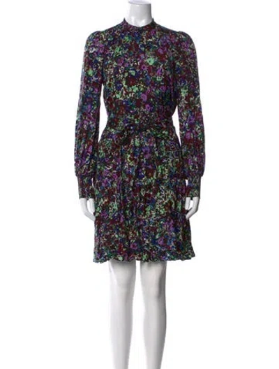 Pre-owned Me+em Floral Print Mini Dress In Multicolor