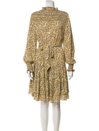 Pre-owned Me+em Floral Print Mini Dress In Neutral