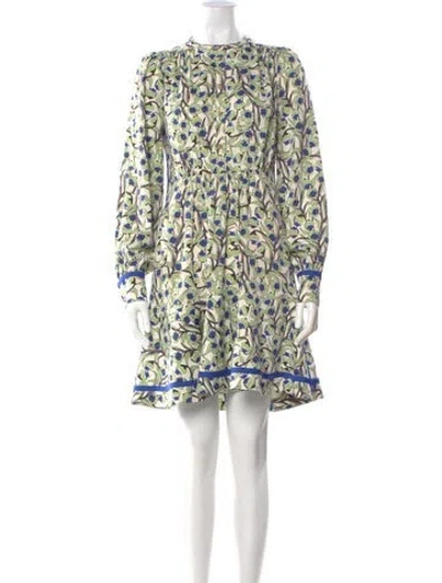 Pre-owned Me+em Floral Print Mini Dress In Neutral