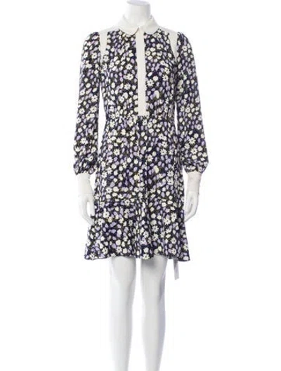 Pre-owned Me+em Floral Print Mini Dress In Neutrals