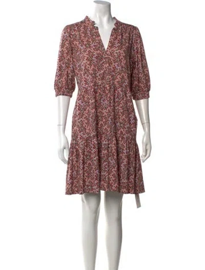 Pre-owned Me+em Floral Print Mini Dress In Orange