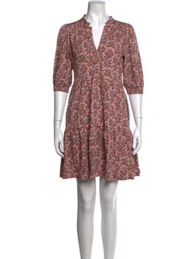 Pre-owned Me+em Floral Print Mini Dress In Orange