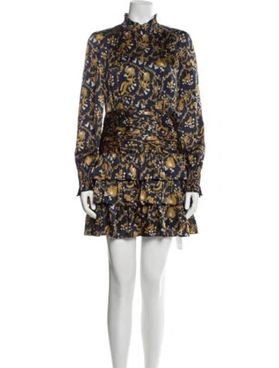 Pre-owned Me+em Floral Print Mini Dress W/ Tags In Blue