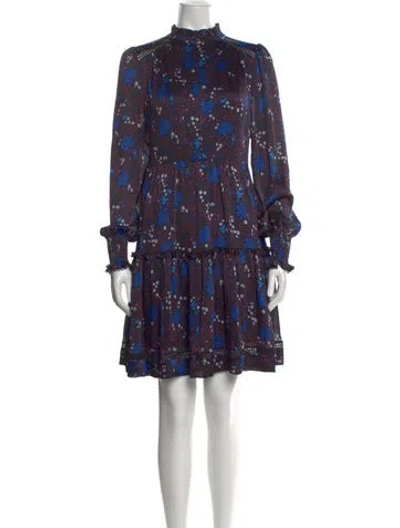 Pre-owned Me+em Floral Print Mini Dress W/ Tags In Blue