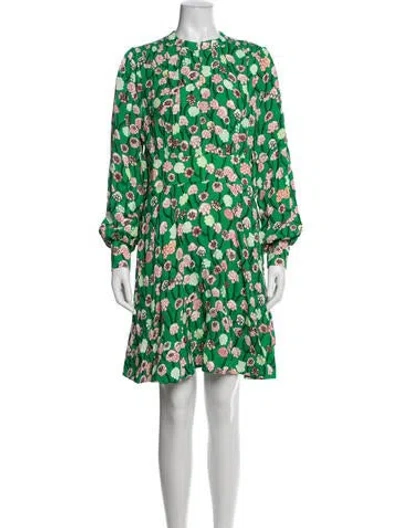 Pre-owned Me+em Floral Print Mini Dress W/ Tags In Green
