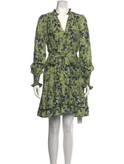 Pre-owned Me+em Floral Print Mini Dress W/ Tags In Green