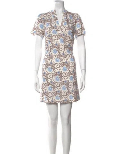 Pre-owned Me+em Floral Print Mini Dress In White