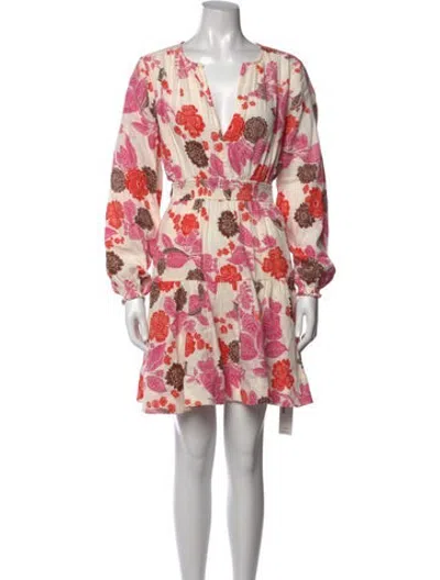 Pre-owned Me+em Floral Print Mini Dress In White