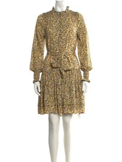 Pre-owned Me+em Floral Print Mini Dress In Yellow