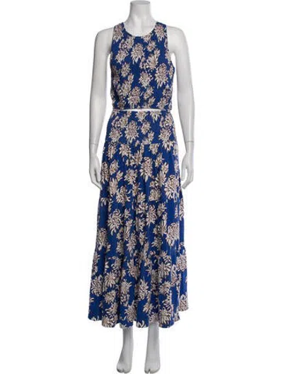 Pre-owned Me+em Floral Print Skirt Set In Blue