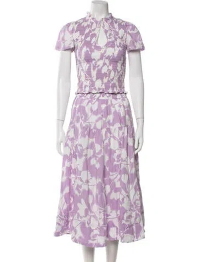 Pre-owned Me+em Floral Print Skirt Set In Purple