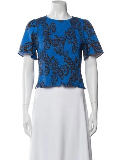 Pre-owned Me+em Floral Print Square Neckline Top In Multi