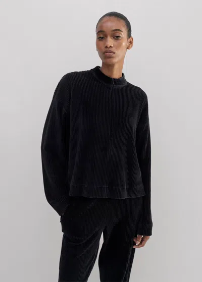 Me+em Fluid Cord Velour Box Top In Black