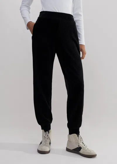 Me+em Fluid Cord Velour Jogger In Black
