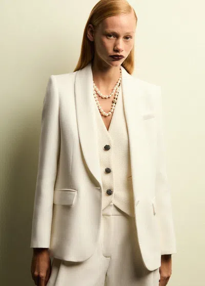 Me+em Forever Shawl Collar Tux Blazer In Ivory