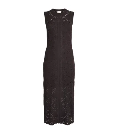 Me+em Framed Crochet Maxi Dress In Brown