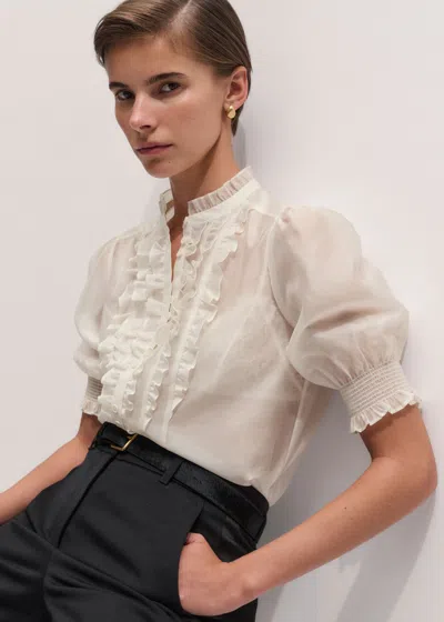 Me+em Frill Detail Blouse + Cami Cream In Neutral