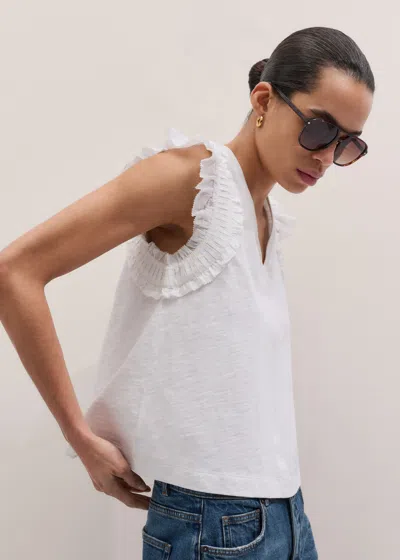 Me+em Frilled Sleeve Swing Top Soft White