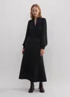 Me+em Gather Detail Midi Dress In Black