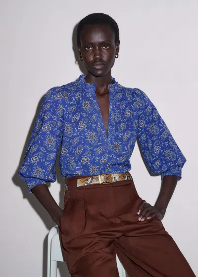 Me+em Gilded Paisley Print Straight Blouse Blue Multi