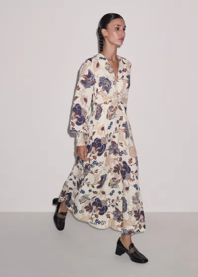 Me+em Grand Paisley Print Maxi Dress Light Cream Multi