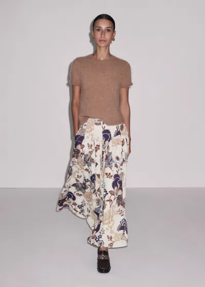 Me+em Grand Paisley Print Maxi Skirt Light Cream Multi