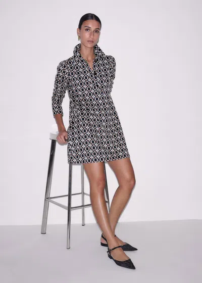 Me+em Graphic Jacquard Short A-line Dress Navy Multi