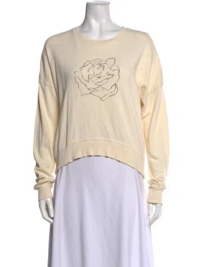 Pre-owned Me+em Graphic Print Crew Neck Sweatshirt In Neutrals