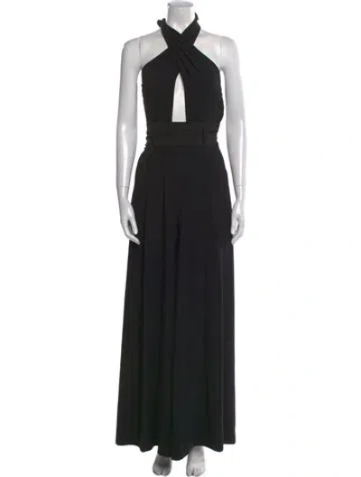 Pre-owned Me+em Halterneck Jumpsuit In Black