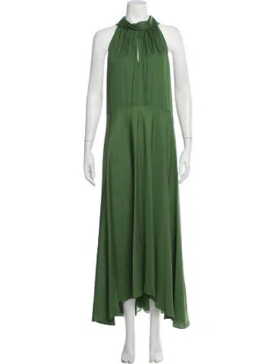 Pre-owned Me+em Halterneck Long Dress In Green