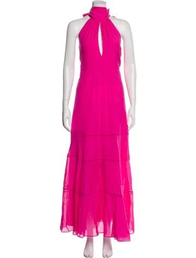 Pre-owned Me+em Halterneck Long Dress In Pink