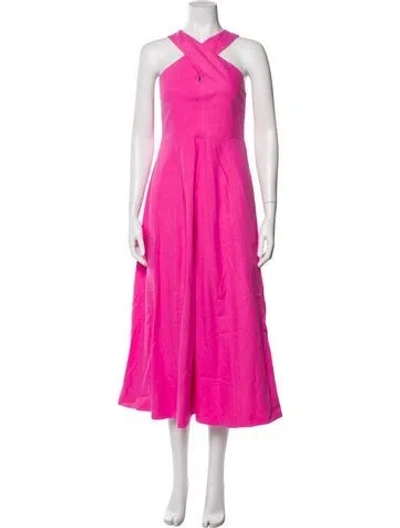 Pre-owned Me+em Halterneck Long Dress In Pink