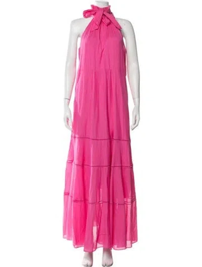 Pre-owned Me+em Halterneck Long Dress In Pink