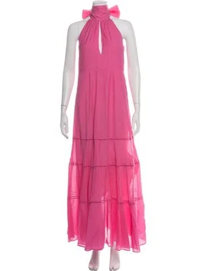 Pre-owned Me+em Halterneck Long Dress In Pink
