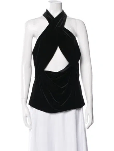 Pre-owned Me+em Halterneck Sleeveless Top In Black