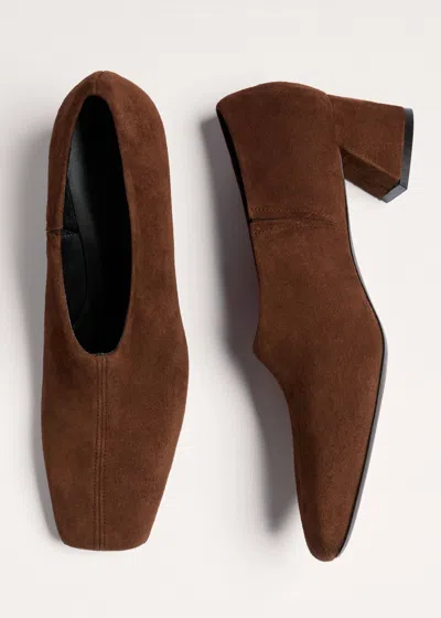Me+em High Front Block Heel Chestnut In Brown