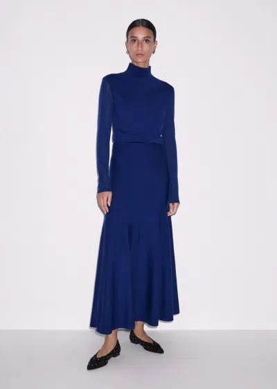 Me+em High Neck Knit Maxi Dress + Layering Top Jewel Blue