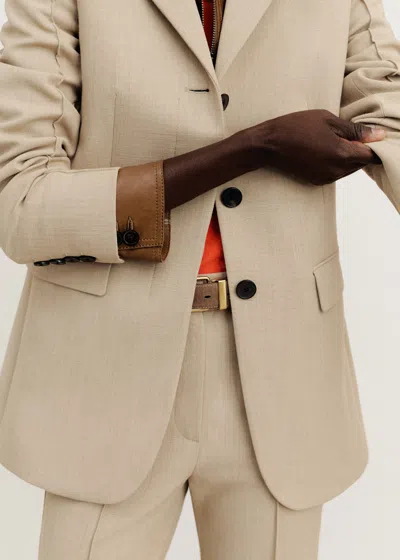 Me+em High Waist Slim Contour Blazer Sand In Neutral