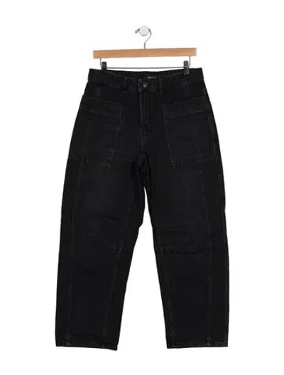 Pre-owned Me+em High-rise Straight Leg Jeans In Black