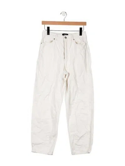 Pre-owned Me+em High-rise Straight Leg Jeans In White
