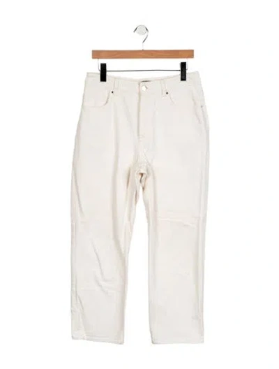 Pre-owned Me+em High-rise Straight Leg Jeans In White
