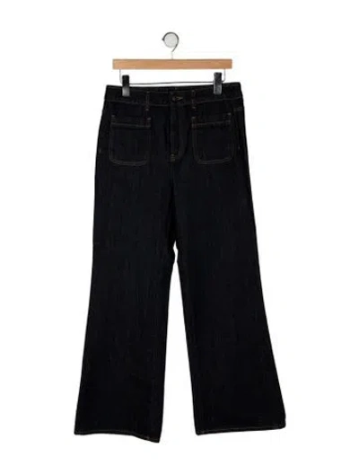 Pre-owned Me+em High-rise Wide Leg Jeans In Black