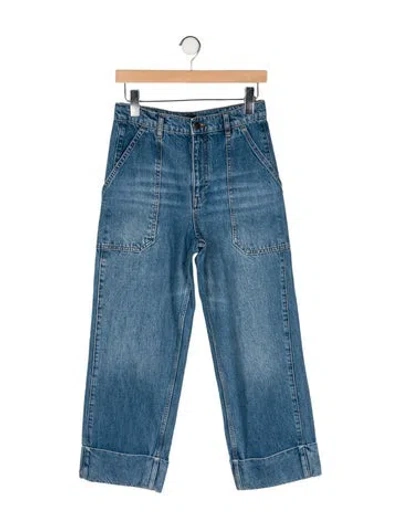 Pre-owned Me+em High-rise Wide Leg Jeans In Blue