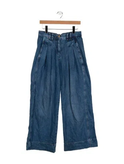 Pre-owned Me+em High-rise Wide Leg Jeans In Blue