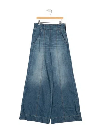 Pre-owned Me+em High-rise Wide Leg Jeans In Blue