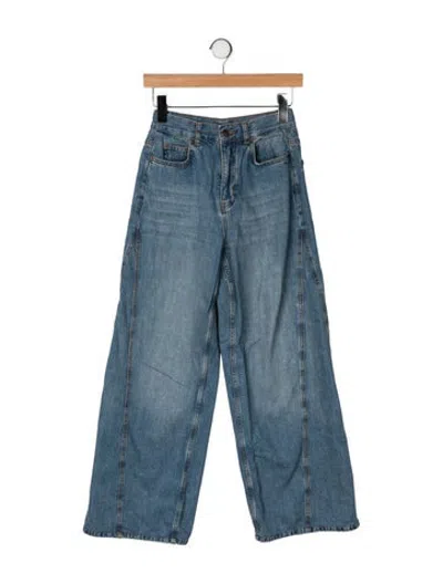 Pre-owned Me+em High-rise Wide Leg Jeans In Blue