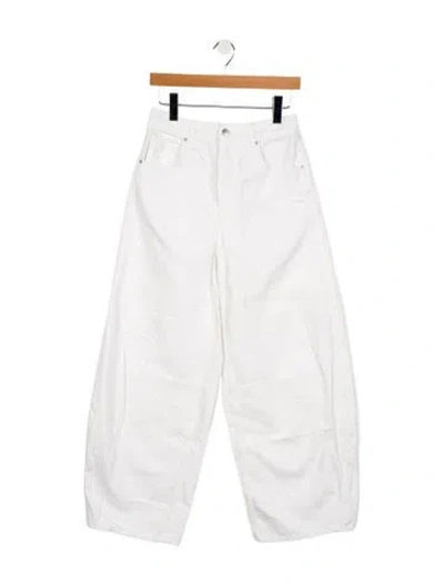 Pre-owned Me+em High-rise Wide Leg Jeans In White