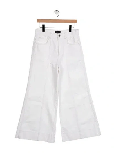 Pre-owned Me+em High-rise Wide Leg Jeans In White