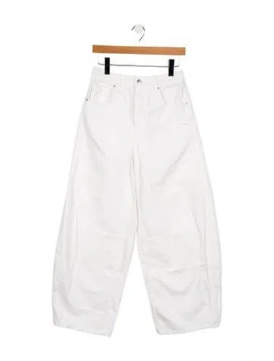 Pre-owned Me+em High-rise Wide Leg Jeans In White